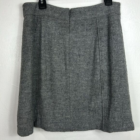 Ann Taylor Factory Boiled Wool A-line Mini Skirt In Gray Size 10 - Picture 2 of 7